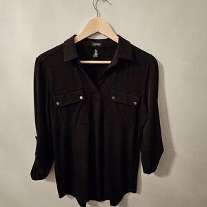 Jones New York Women's Black Button Down Shirt